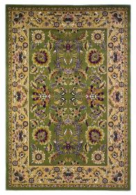 3' X 5' Green Taupe Machine Woven Floral Traditional Indoor Area Rug