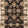 2' X 8' Black Or Ivory Traditional Bordered Rug