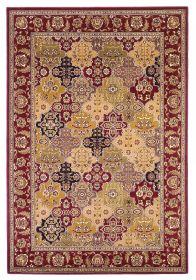 3' X 5' Red Machine Woven Traditional Quatrefoil Indoor Area Rug