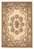 3' X 5' Ivory Machine Woven Hand Carved Floral Medallion Indoor Area Rug