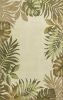 2' X 4' Ivory Leaves Bordered Wool Area Rug