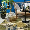 3' X 4' Ivory Hand Tufted Oversized Tropical Leaves Indoor Area Rug