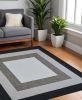 7' Square   Uv Treated Polypropylene Charcoal Area Rug