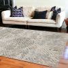 6' X 9'  Polyester Sand Silver Area Rug