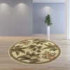 5' Round  Wool Ivory  Area Rug