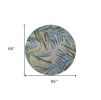 6' Blue and Gray Round Wool Hand Tufted Area Rug