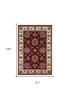 8' X 11' Red Ivory Machine Woven Floral Traditional Indoor Area Rug