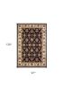 8' X 11' Black Ivory Machine Woven Floral Traditional Indoor Area Rug
