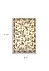 8' X 11' Ivory Machine Woven Floral Vines Indoor Area Rug