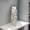 14" Aluminum Silver Cylinder Table Vase