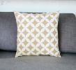 18" Taupe and White Throw Pillow Cover