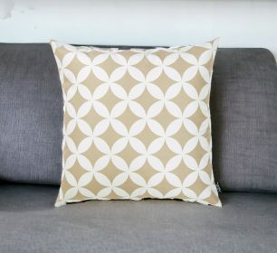 18" Taupe and White Throw Pillow Cover