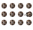 1.5" X 1.5" X 1.5" Ceramic Metal Brown Black 12 Pack Knob