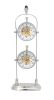 3.75" X 2.5" X 10.5" Brass See Thru Clock Double