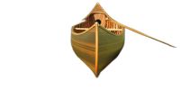 26.25" X 118.5" X 16"  Matte Finish Wooden Canoe With Ribs Curved Bow