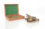 Brass Folding Pocket Binocular In Wood Storage Box