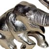 5" X 10" X 8" Silver Aluminum Resting Elephant