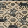 9' X 12' Ivory Blue Machine Woven Geometric Lodge Indoor Area Rug