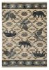 9' X 12' Ivory Blue Machine Woven Geometric Lodge Indoor Area Rug