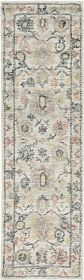 8' X 11' Ivory Hand Tufted Space Dyed Floral Traditional Indoor Area Rug