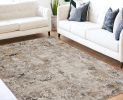 5' X 7' Grey Hand Loomed Traditional Floral Indoor Area Rug
