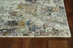 5' X 8' Silver Machine Woven Abstract Indoor Area Rug