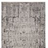 4' X 6' Ivory Grey Machine Woven Shrank Abstract Industrial Style Indoor Area Rug