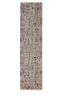 7' Beige Grey Machine Woven Shrank Abstract Design Indoor Runner Rug