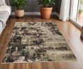 4' X 5' Ivory Or Charcoal Abstract Area Rug