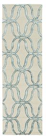 8' Silver Ivory Hand Tufted Vermicular Indoor Runner Rug