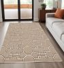 5' X 7' Mocha Geometric Pattern Wool Indoor Area Rug