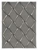 5' X 7' Charcoal Silver Hand Tufted Geometric Diamond Pattern Indoor Area Rug