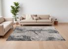 8' X 11' Grey Machine Woven Abstract Geometric Indoor Area Rug