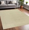 5' X 8' Ivory Herringbone Hand Woven Jute Indoor Area Rug