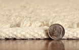 6' X 9' Ivory Plain Herringbone Woven Jute Indoor Area Rug