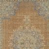 8' X 11' Coffee Brown Machine Woven Floral Medallion Indoor Area Rug