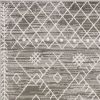 5' X 8' Gray And White Boho Geometric Area Rug