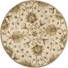 3' X 5' Champagne Beige Hand Tufted Wool Traditional Floral Indoor Area Rug