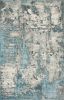7' X 9' Ivory Or Teal Abstract Design Indoor Area Rug