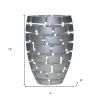 12 Mouth Blown Wall Design Silver Vase
