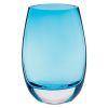 8 Mouth Blown Crystal Lead Free Oval Thick Aqua Blue Walled Vase
