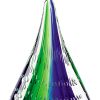 9" Clear Blue and Green Murano Glass Modern Abstract Tabletop Sculpture