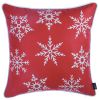 Set Of Two Red 18" Christmas Snowflakes Throw Pillow Covers