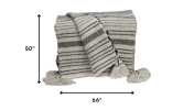 Light Blue And Stripe Handloom Throw Blanket