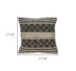 18 X 18 Brown And Black Geometric Cotton Blend Throw Pillow