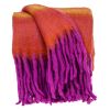 Boho Orange And Purple Wool Blend Throw Blanket