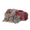 Boho Red And Purple Basketweave Throw Blanket