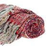 Boho Red And Purple Basketweave Throw Blanket