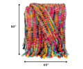 Boho Rainbow Basketweave Throw Blanket