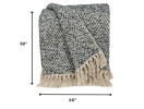 Navy And Cream Herringbone Throw Blanket